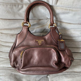 Prada Leather Hobo Shoulder Bag