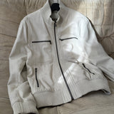Prada Lederjacke 54 weiß/creme