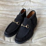 Gucci Horsebit Boots / Slipper Suede Leather Black 40