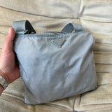 Prada Nylon Crossbody Bag light blue/grey