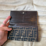 Fendi Zucca Monogram Long / Bifold Wallet