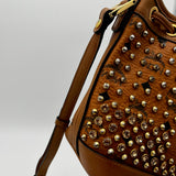 MCM Visetos Studded Drawstring Bucket Bag