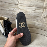 Chanel Double Zip Hightop Sneaker 38