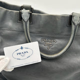 Prada Black Leather Tote Bag