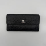 Chanel Chanel Camellia Embossed Lambskin Long Wallet