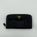 Prada Gaufre Leather Zippy Wallet Black