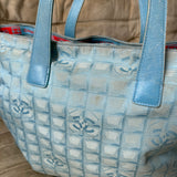 Chanel Travel Line Big Shopper Bag light blue