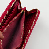 Prada Saffiano Leather Zippy Wallet red