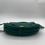 Miu Miu Leather Matelasse Shoulder Bag Turquoise