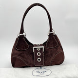 Prada Scamosciato Suede Buckle Bag