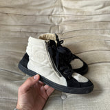 Chanel Double Zip Hightop Sneaker 38