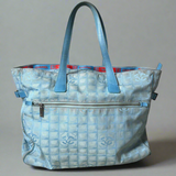 Chanel Travel Line Big Shopper Bag light blue