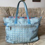 Chanel Travel Line Big Shopper Bag light blue
