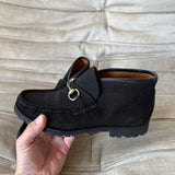 Gucci Horsebit Boots / Slipper Suede Leather Black 40