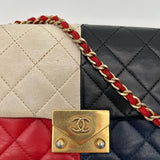 Chanel Lambskin Quilted Colorblock Mini Crossbody Bag