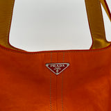 Prada Orange Leather Hand Bag