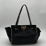 Valentino Garavani Rockstud Trapeze Tote Bag Black