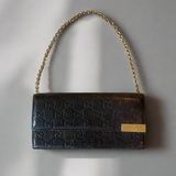 Gucci Monogram GG Leather Wallet with Chain