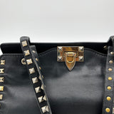 Valentino Garavani Rockstud Trapeze Tote Bag Black