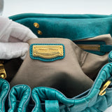 Miu Miu Leather Matelasse Shoulder Bag Turquoise
