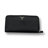 Prada Saffiano Leather Zippy Wallet black