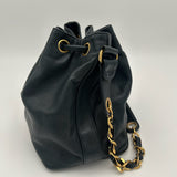 Chanel CC Lambskin Drawstring Bag