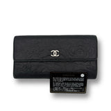 Chanel Chanel Camellia Embossed Lambskin Long Wallet