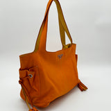 Prada Orange Leather Hand Bag