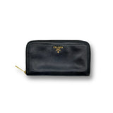 Prada Leather Zippy Wallet black