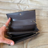 Gucci Monogram GG Leather Wallet with Chain