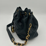 Chanel CC Lambskin Drawstring Bag