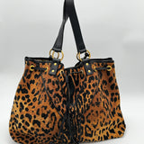 Yves Saint Laurent YSL Leopard Shopper Shoulder Bag