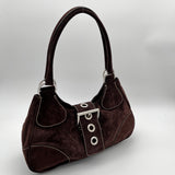 Prada Scamosciato Suede Buckle Bag