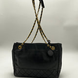 Chanel black quilted Lambskin chain Bag