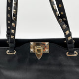 Valentino Garavani Rockstud Trapeze Tote Bag Black