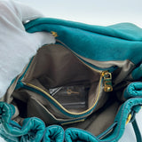 Miu Miu Leather Matelasse Shoulder Bag Turquoise