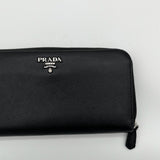 Prada Saffiano Leather Zippy Wallet black