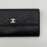 Chanel Chanel Camellia Embossed Lambskin Long Wallet