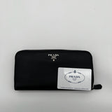 Prada Saffiano Leather Zippy Wallet black