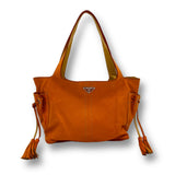 Prada Orange Leather Hand Bag
