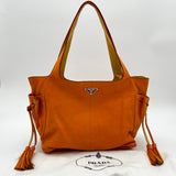 Prada Orange Leather Hand Bag